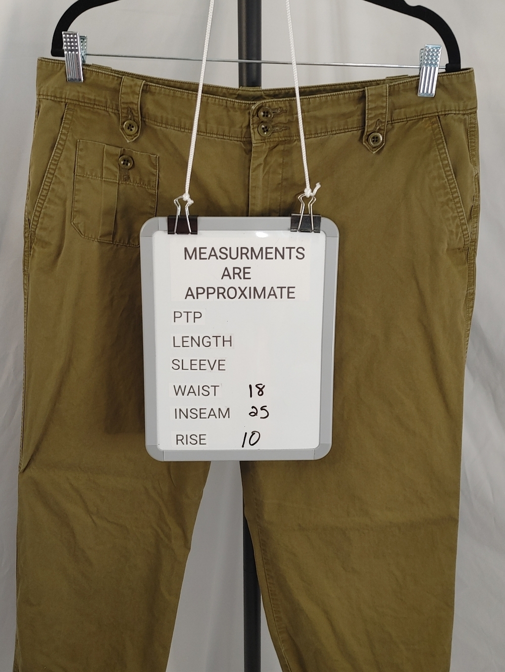 Lauren Ralph Lauren Petite Khaki Capri Pants Drawstring Hem Size 14P - Picture 10 of 11